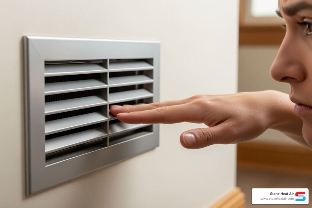 heating blowing cold air in gold hill or